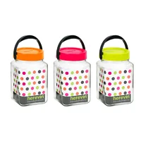 Set 3 frascos de vidrio con tapas de colores 1 l