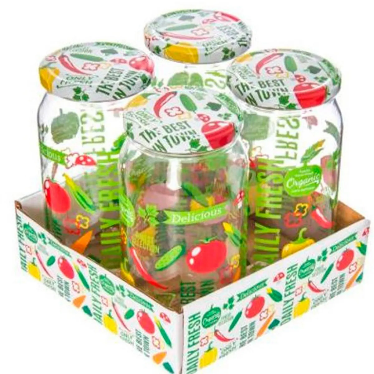 Set de 4 frascos de 1 l, marca Top Choice - Foto Principal
