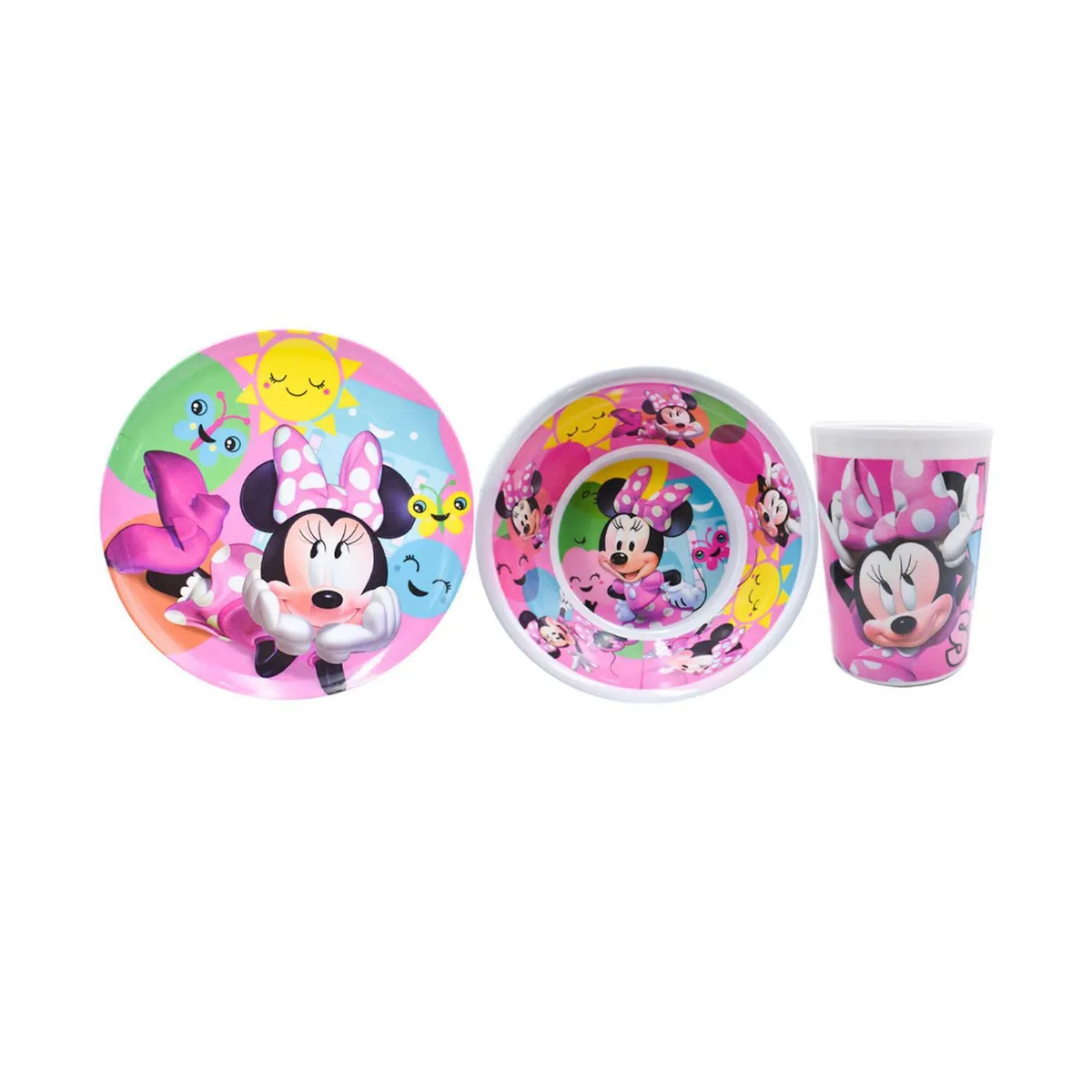 Fun Kids - Juego 3 piezas Minnie (plato / tazón / vaso)