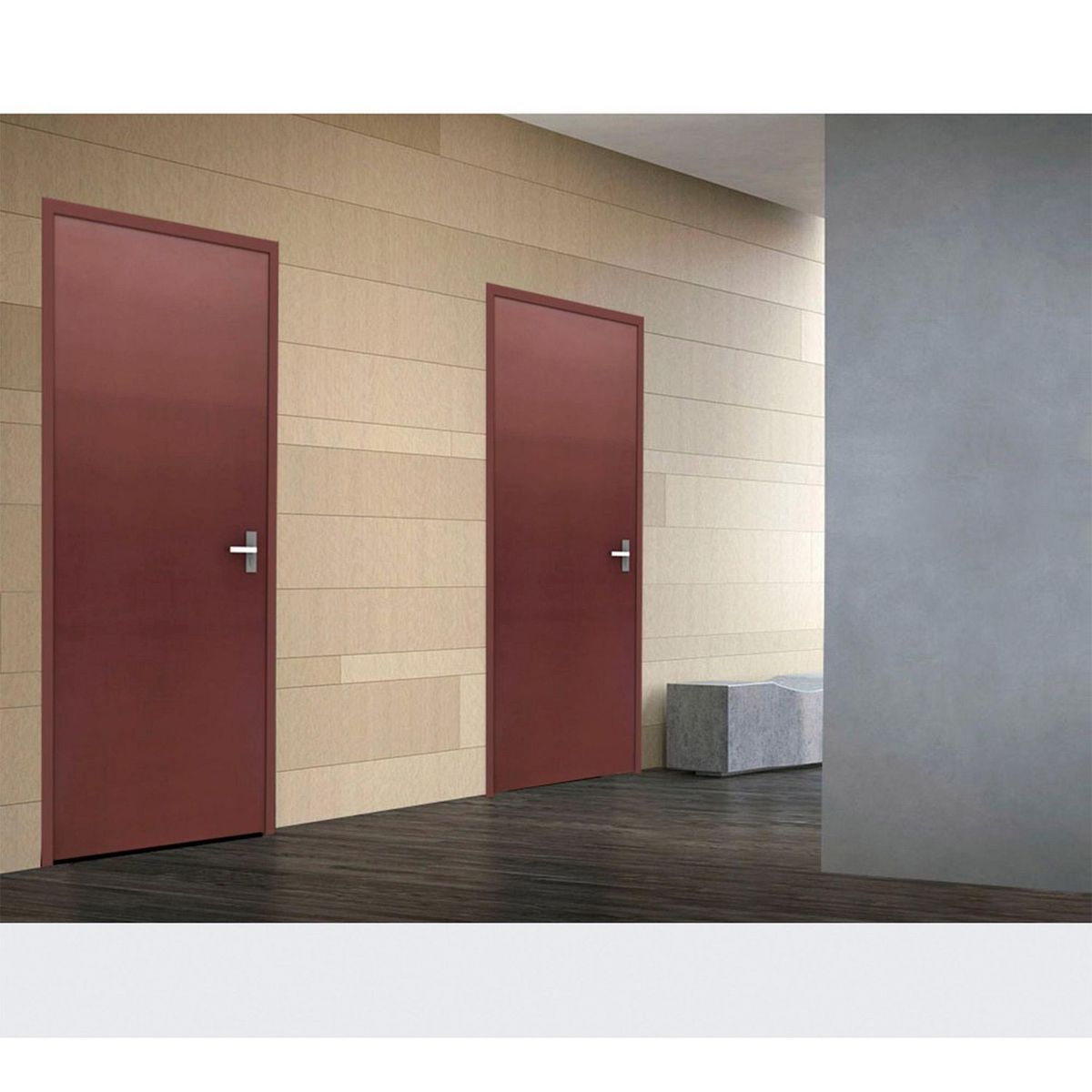 Provepuertas - Puerta de Acero Lisa de 80 x 213cm Nogal