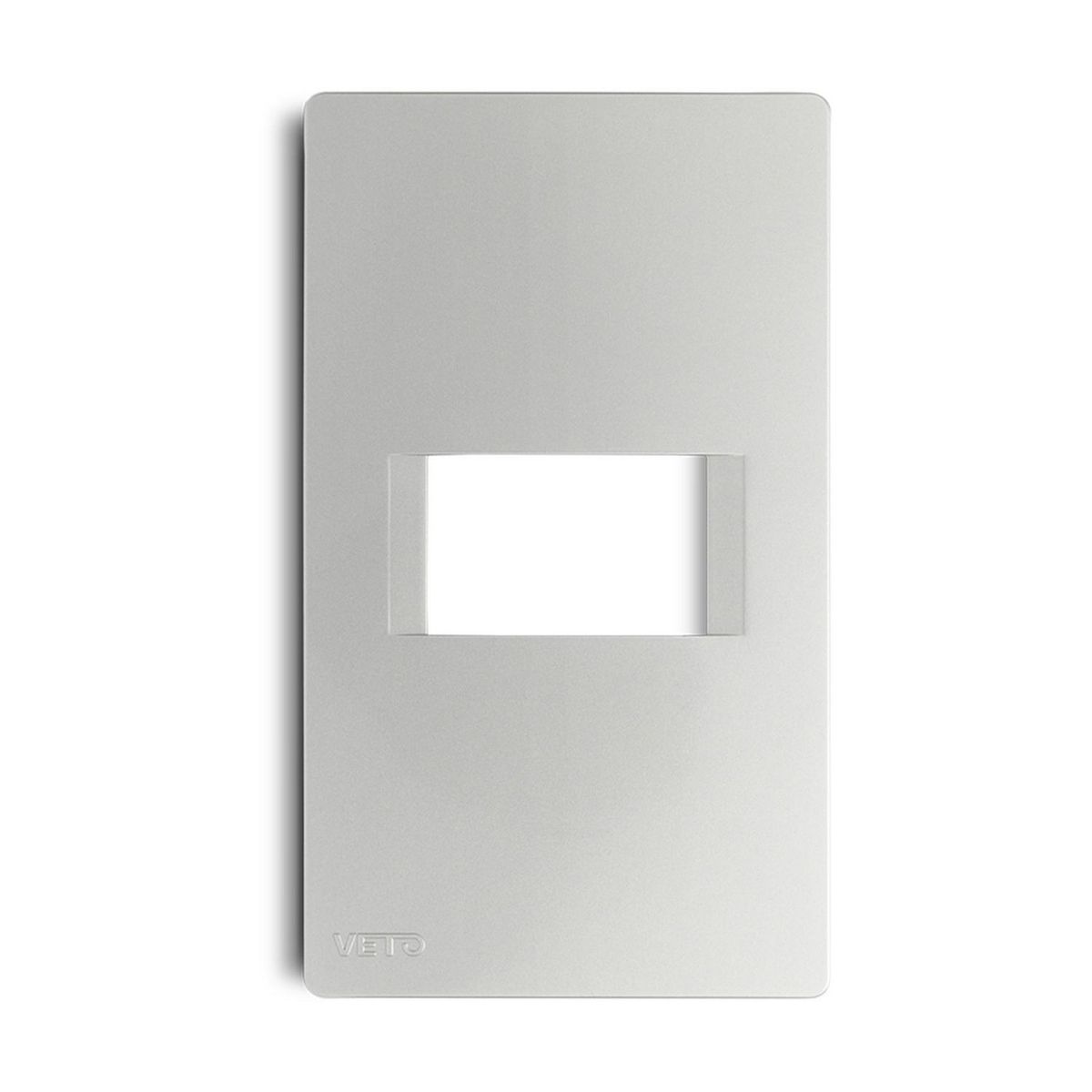Placa Decorativa con Bastidor Metálico con Hueco para 1 Módulo Plata, marca Veto - Foto Principal