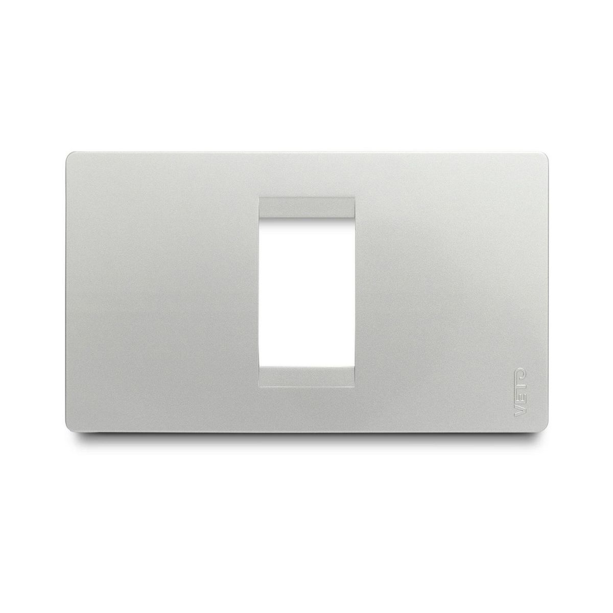 Placa Decorativa con Bastidor Metálico con Hueco para 1 Módulo Plata, marca Veto - Foto 2