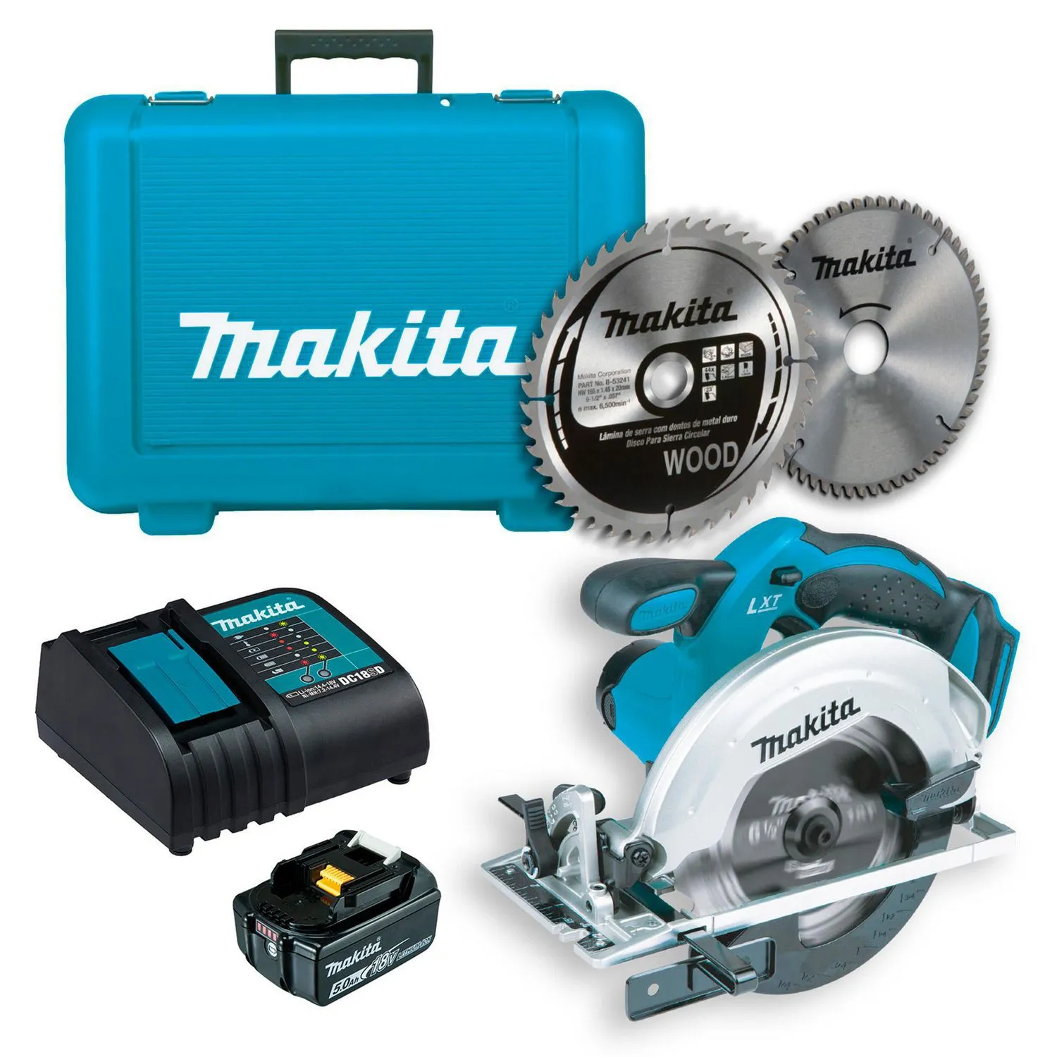 Makita - Sierra Circular Inalámbrica con Disco de 6-1/2" 18V