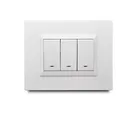 Apagador Triple 16 Amp con Luz Piloto + Placa Decorativa Blanco