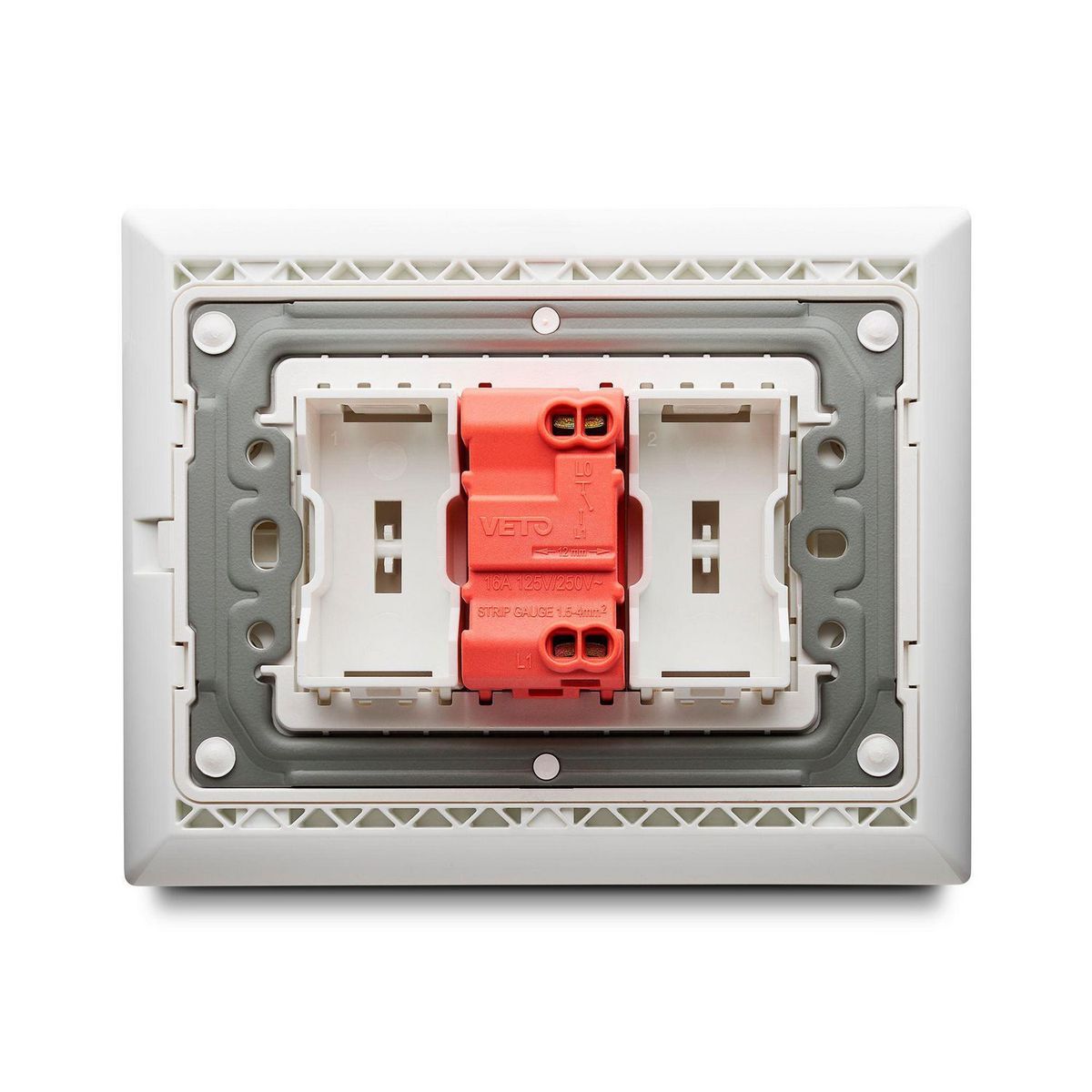 Veto - Apagador Simple 16 Amp con Luz Piloto + Placa Decorativa Blanco