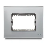 Placa Decorativa con Bastidor Metálico con Hueco de 72mm Vidrio Blanco