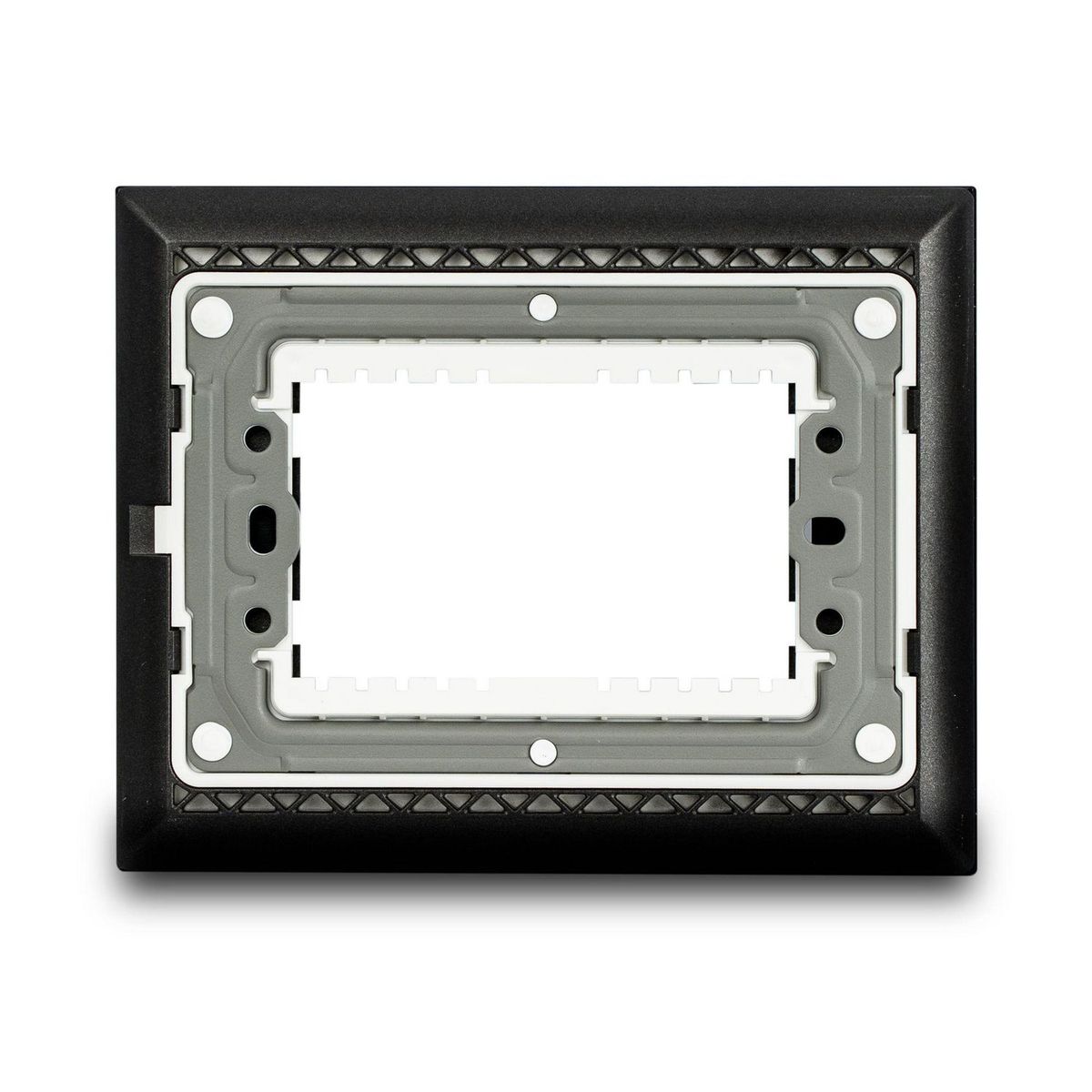 Veto - Placa Decorativa con Bastidor Metálico con Hueco de 72mm Vidrio Blanco