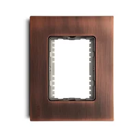Placa  Bastidor Metálico con Hueco De 72mm Acero Inoxidable Cobre