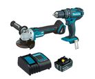 Combo Makita 18V Rotomartillo + Esmeriladora Inalámbricos