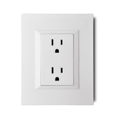 Contacto Doble Americano de 15 Amp Armado con Placa Decorativa Blanco
