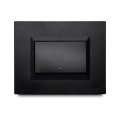 Apagador Esc. Simple 16 Amp con Luz Piloto + Placa Decorativa Negro
