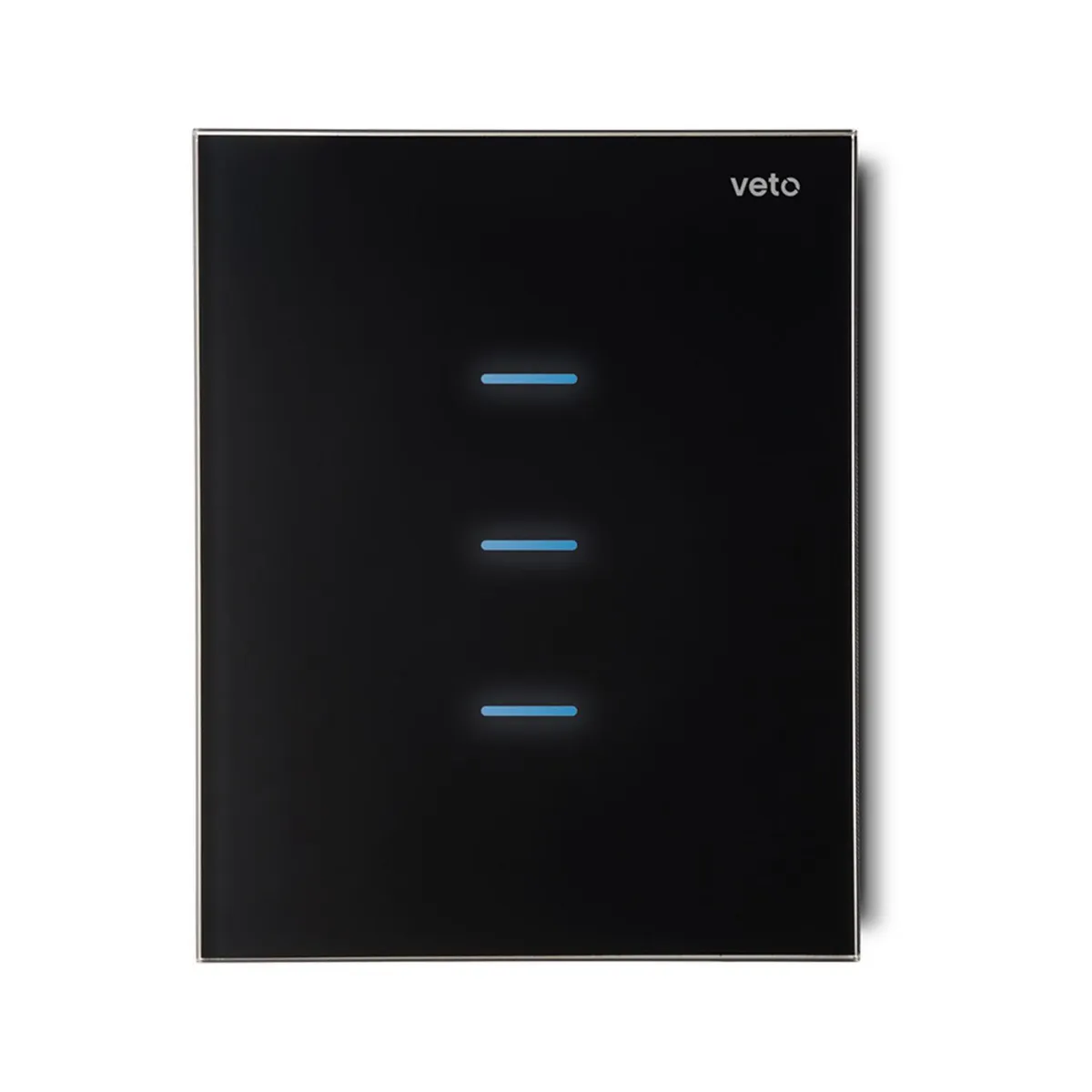 Apagador Triple Inteligente WiFi Negro 200W por Circuito, marca Veto - Foto Principal