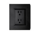 Contacto Doble Americano de 15 Amp Armado con Placa Decorativa Negro
