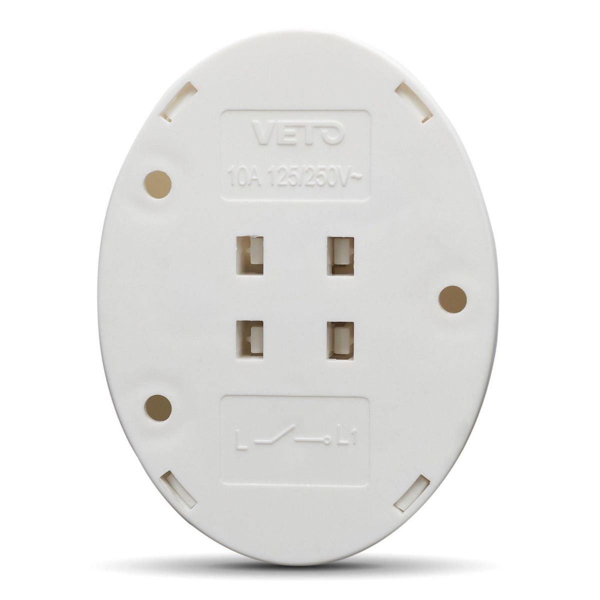 Veto - Botón de Timbre Sobrepuesto de 10 Amp Blanco 125V/250V