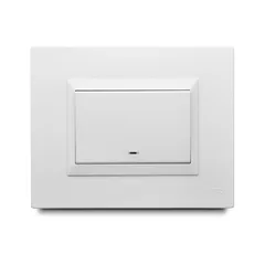 Apagador Esc. Simple 16 Amp con Luz Piloto + Placa Decorativa Blanco
