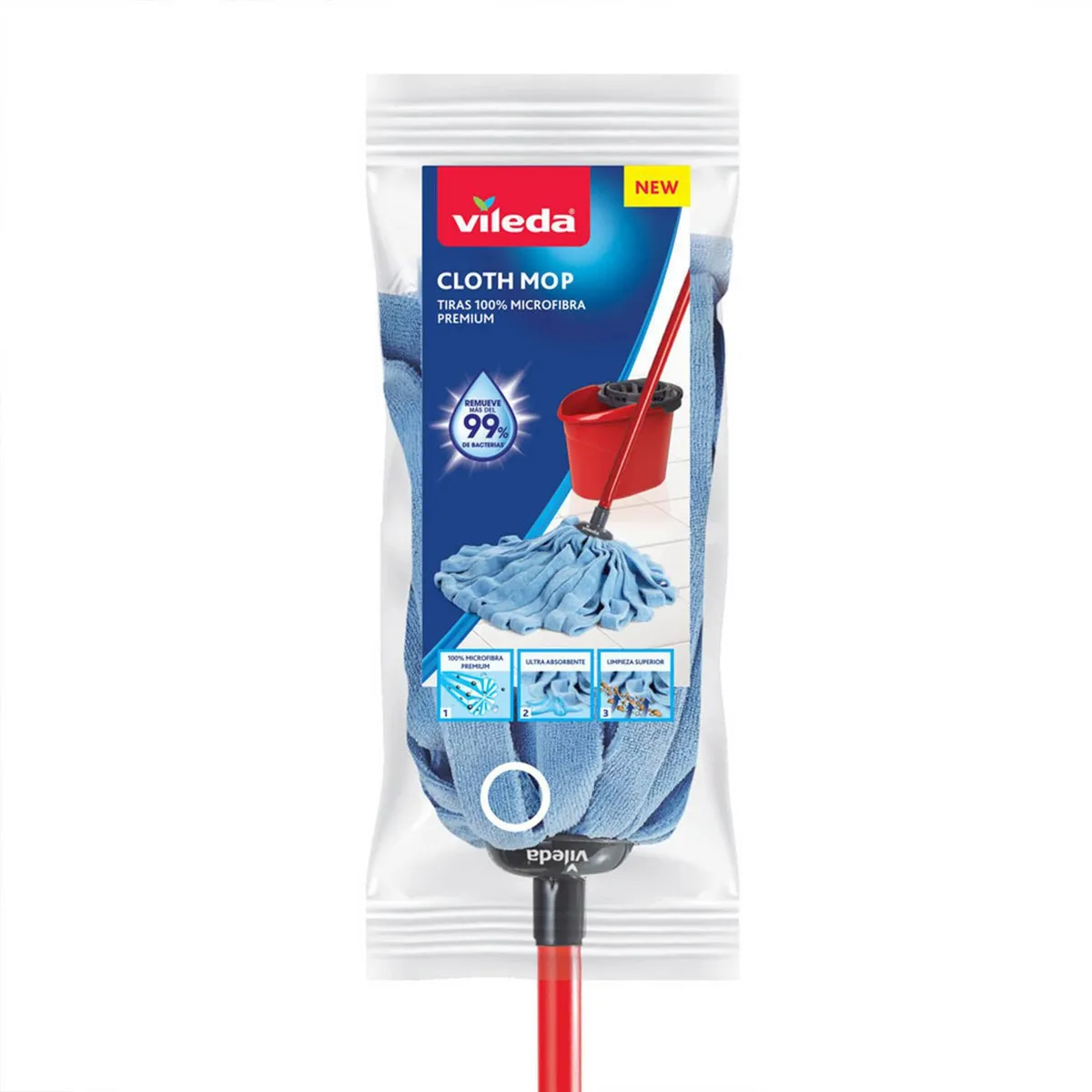 Vileda - Trapeador de Microfibra Cloth Mop Vileda