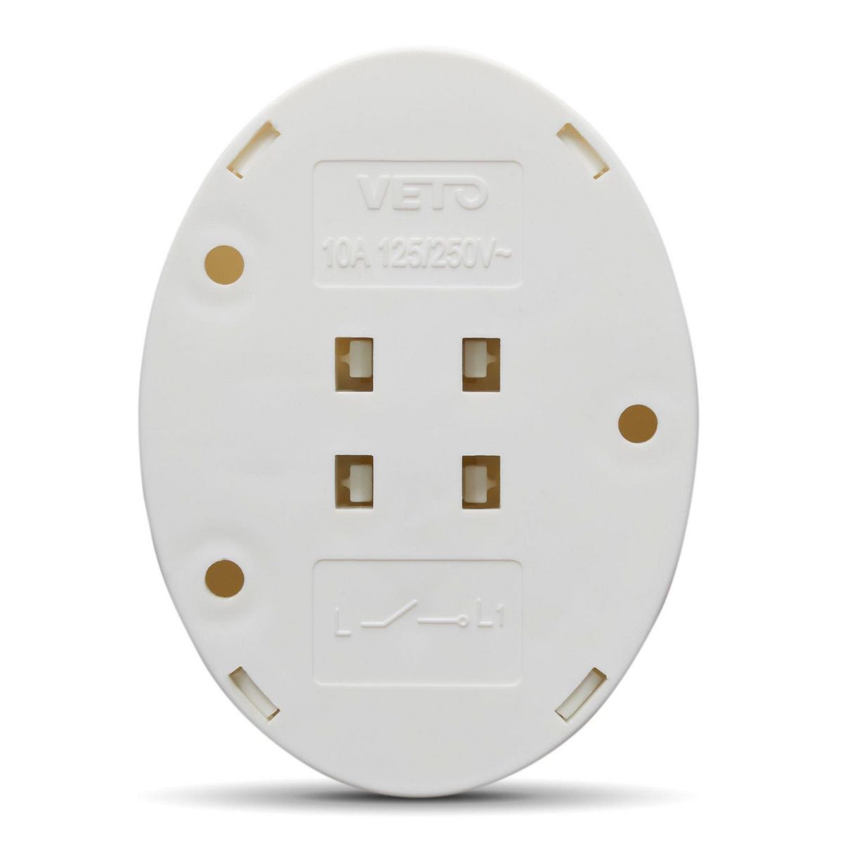 Veto - Apagador Sobrepuesto de 10 Amp Color Blanco 125V/250V