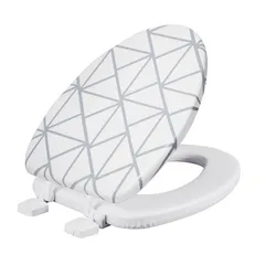Asiento Acojinado Alargado Cerrado Con Tapa Blanco.