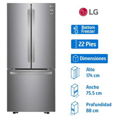 Refrigerador Lg 22 pies3 French Door Gris