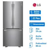 Refrigerador Lg 22 pies3 French Door Gris
