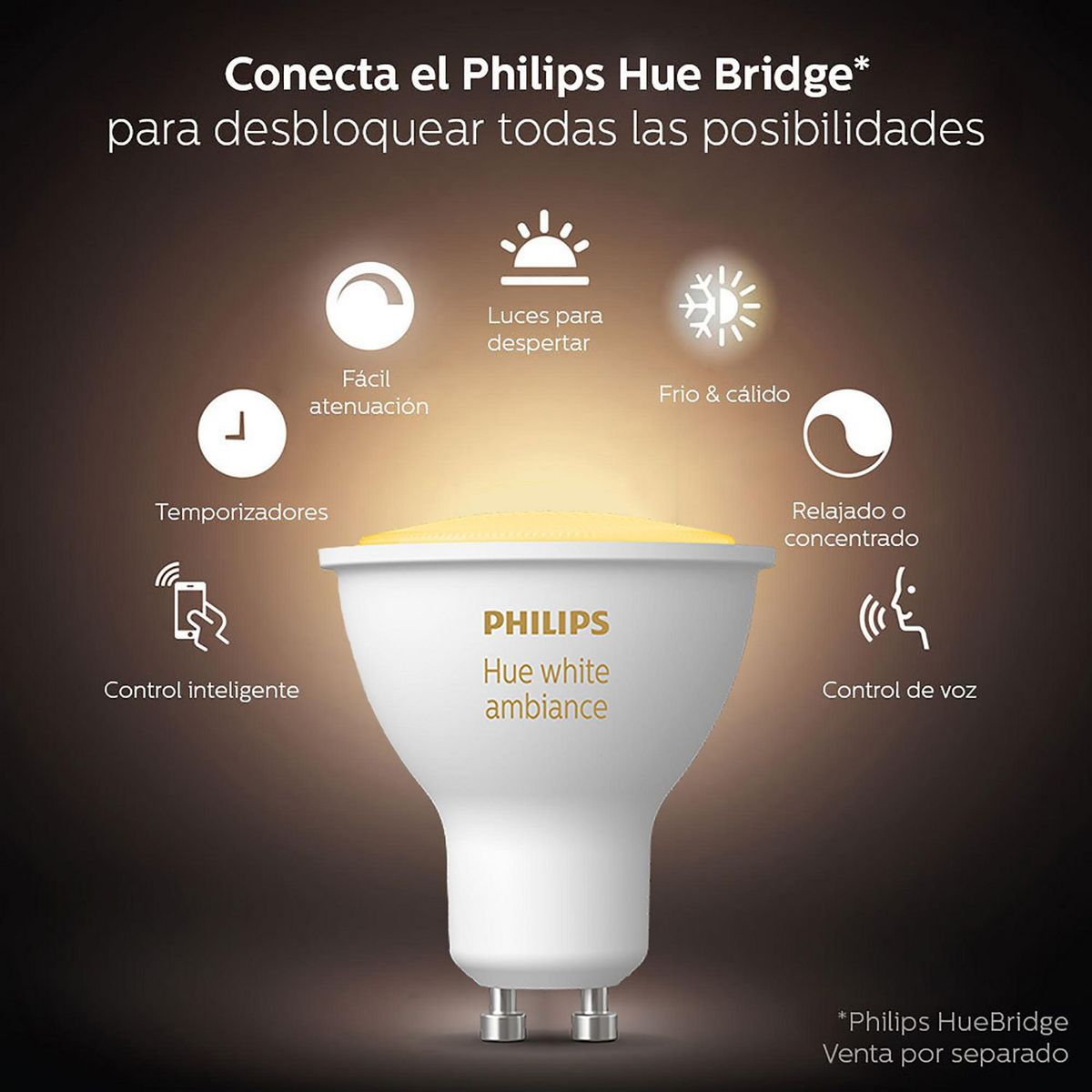 Philips - Set de Focos Inteligentes Hue GU10 E26
