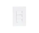 Placa Lugano 3 Módulos, 2 Apagadores , 1 apagador escalera Blanco