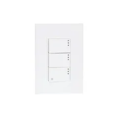 Placa Lugano 3 Módulos, 2 Apagadores , 1 apagador escalera Blanco