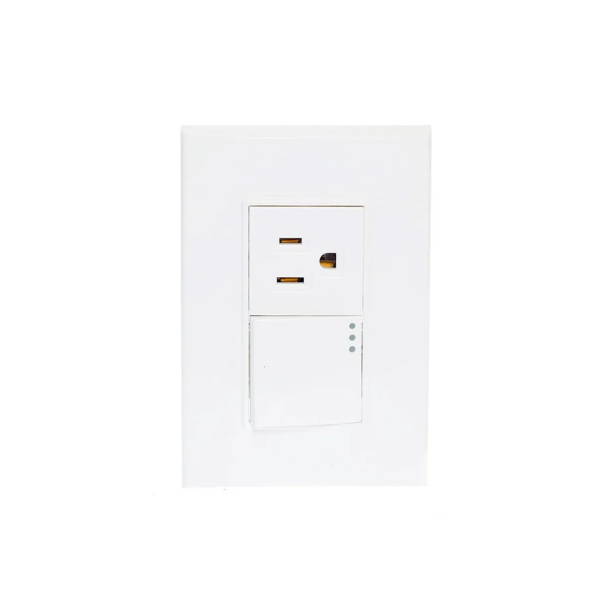 Igoto - Placa Lugano 3 Módulos, 1 Apagador , 1 contacto 2P+T 1.5, Blanco