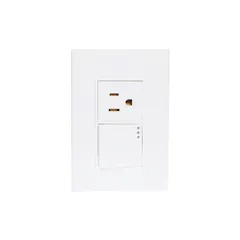 Placa Lugano 3 Módulos, 1 Apagador , 1 contacto 2P+T 1.5, Blanco