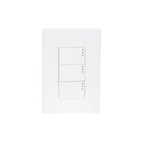 Placa Lugano  3 Módulos, 3 Apagadores 1.5,  Blanco