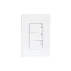 Placa Lugano 3 Módulos, 3 Apagadores 1.5, Blanco