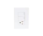 Placa Lugano 3 Módulos, 2 Apagadores , 1 contacto Blanco
