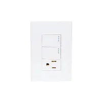 Placa Lugano  3 Módulos, 2 Apagadores , 1 contacto  Blanco