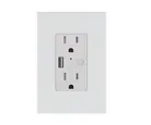 Contacto Duplex Smart Wifi con Salida USB Acabado Blanco