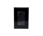 Placa Lugano de 3 Modulos con 1 Apagador Escalera Acabado Negro