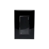Placa Lugano de 3 Modulos con 1 Apagador Escalera Acabado Negro