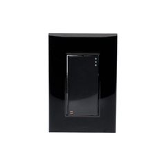 Placa Lugano de 3 Modulos con 1 Apagador Escalera Acabado Negro
