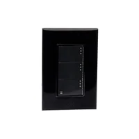 Placa Lugano de 3 Modulos con 2 Apagadores Sencillos y 1 Apagador