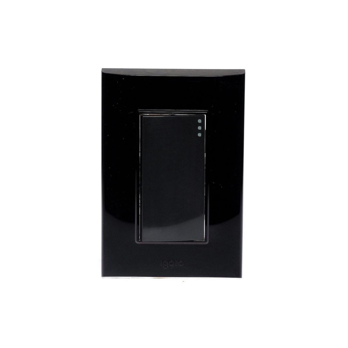 Placa Armada Lugano + Apagador 3 Modulos, Negro, marca Igoto - Foto Principal