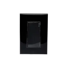 Placa Armada Lugano + Apagador 3 Modulos, Negro