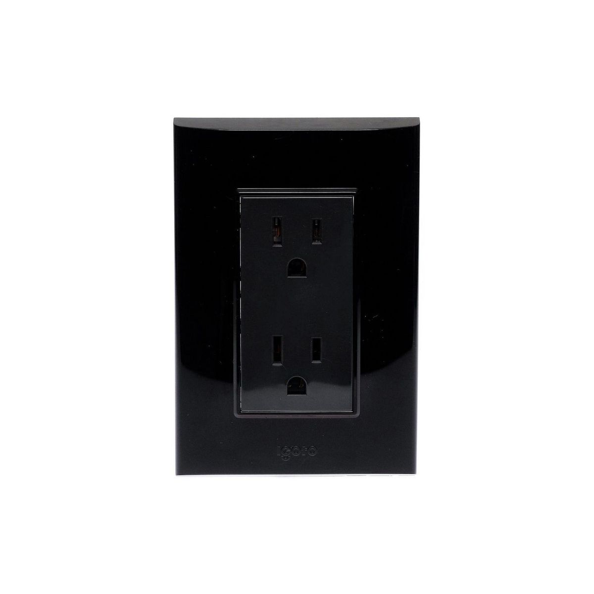 Placa con Contacto Duplex Lugano, Negro, marca Igoto - Foto Principal