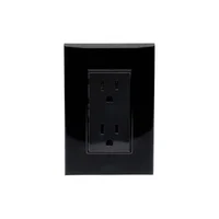 Placa con Contacto Duplex Lugano, Negro
