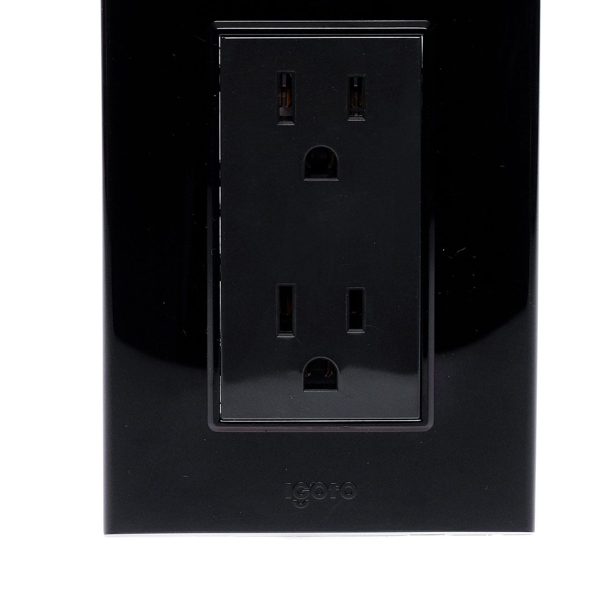 Placa con Contacto Duplex Lugano, Negro, marca Igoto - Foto 2