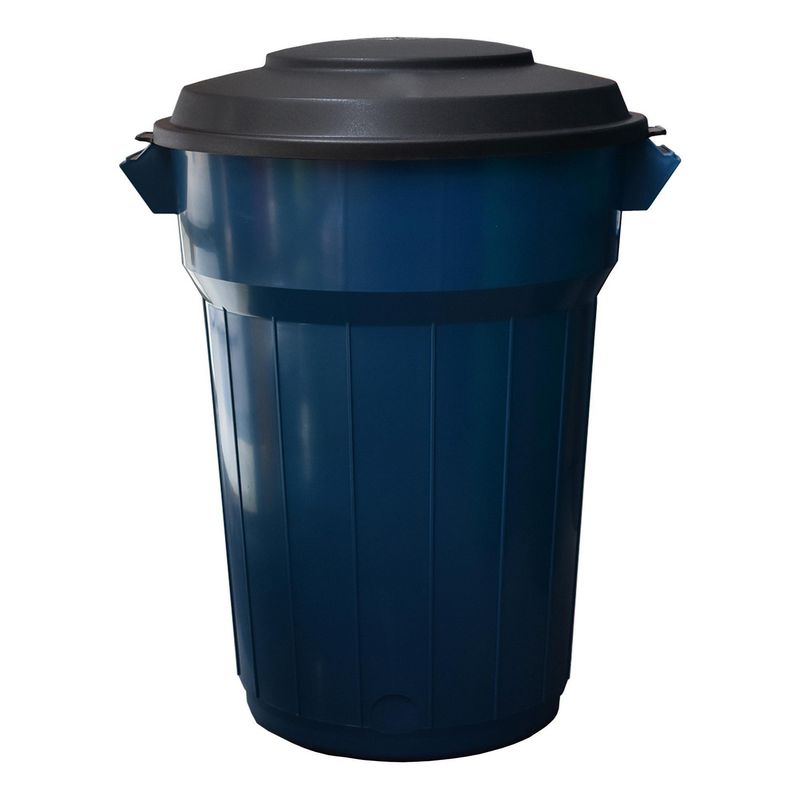 Alica - Bote de Basura Plástico con Tapa de 90L Azul