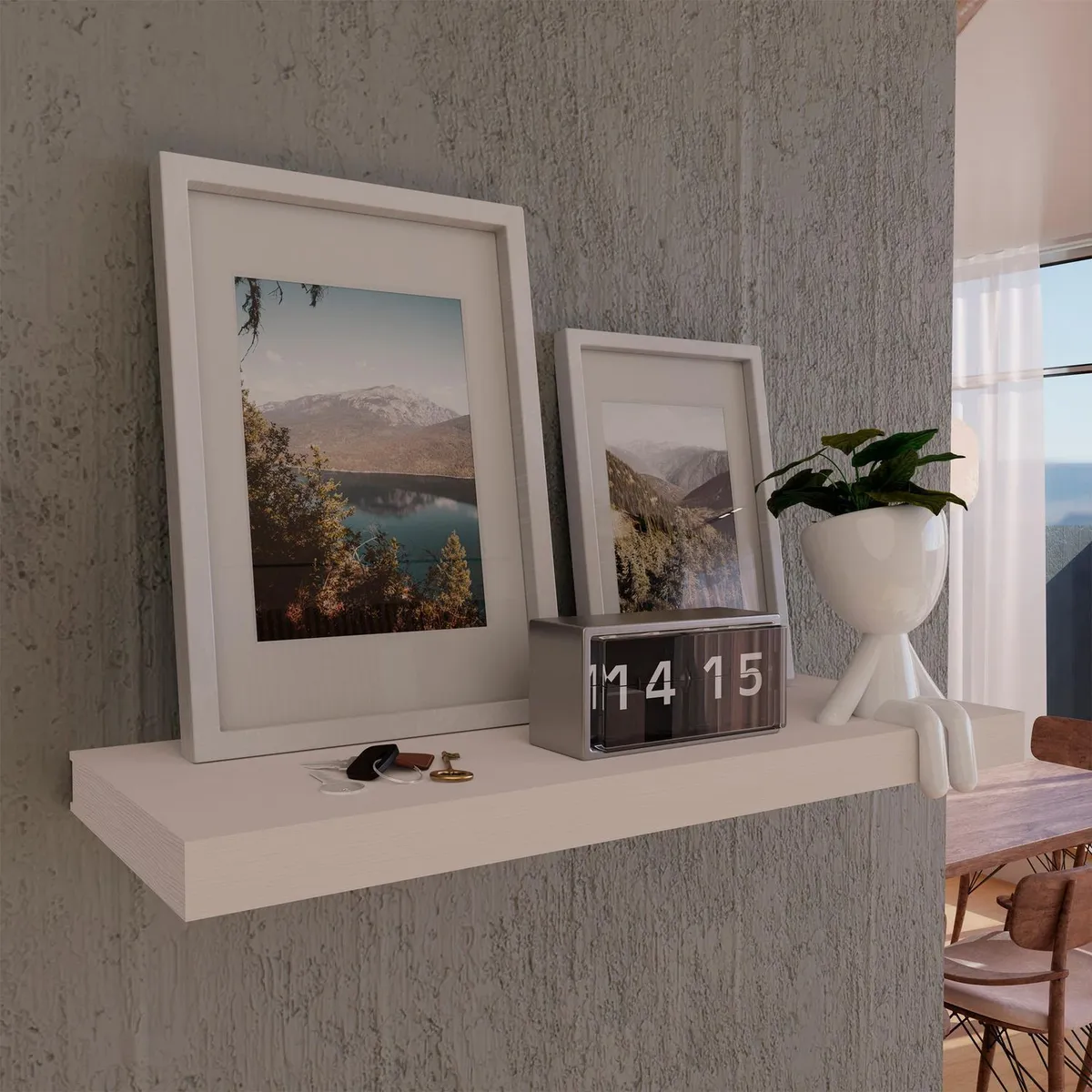 Maderkit - Repisa flotante blanca 60 cm