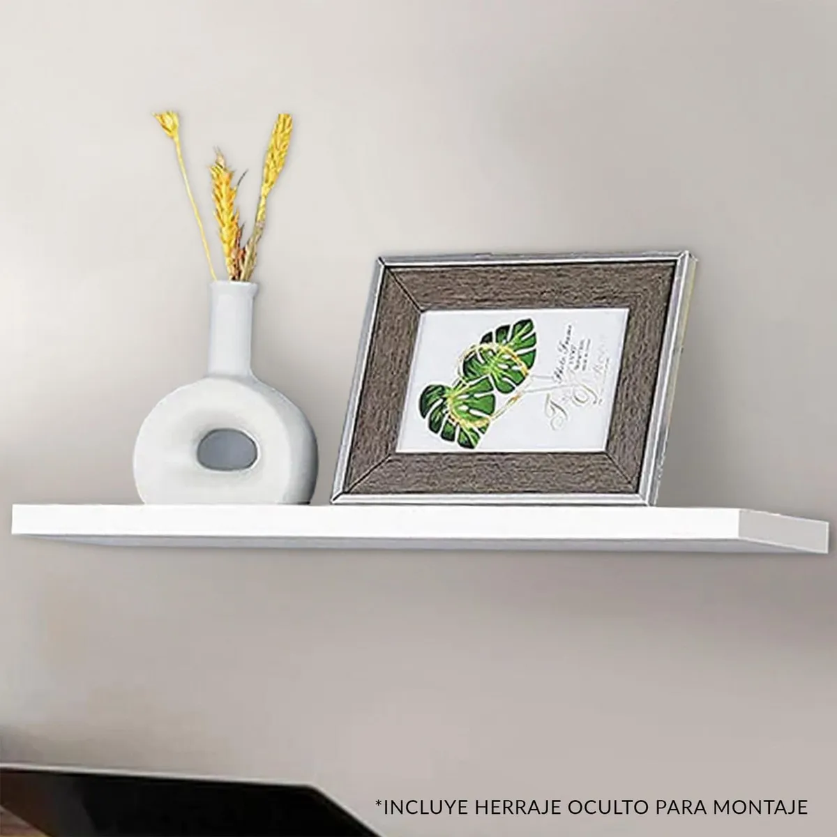 Maderkit - Repisa flotante blanca 90 cm