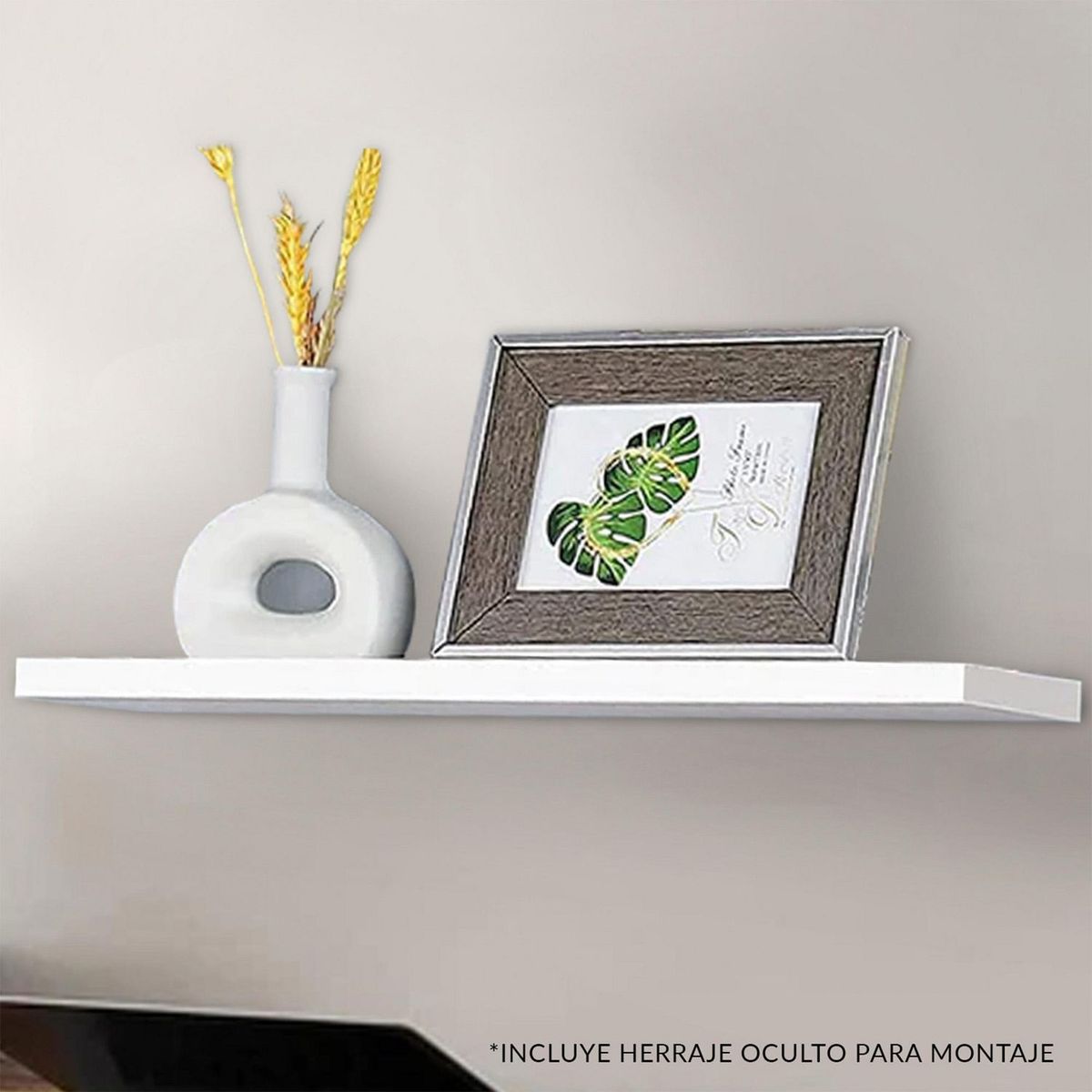 Maderkit - Repisa flotante blanca 90 cm