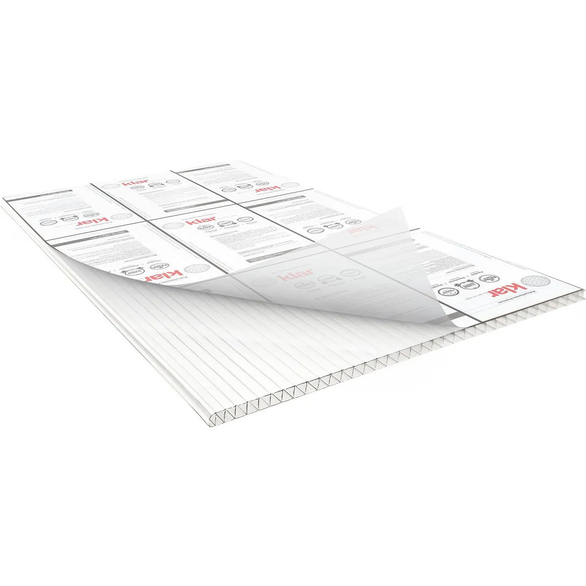 Klar - Lámina de policarbonato Alveolar Klar Blanco 8 mm x 1.22 x 3.05 m