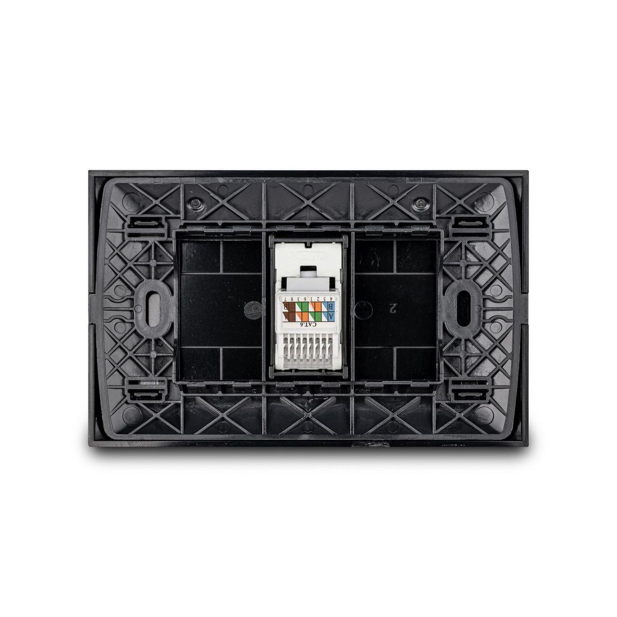 Veto - Toma de Datos RJ45 Cat6 Simple Armada con Placa Vive Negro