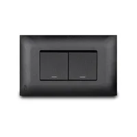 Apagador Esc. Doble 15 Amp con Luz Piloto + Placa Vive Negro